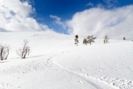 Ukko-Luoston off-pisteille löytää suuntaamalla Aurinkohissin yläasemalta huipun säätutka-asemalle, josta lasku suuntautuu itään päin, alhaalla näkyviä lampia kohti