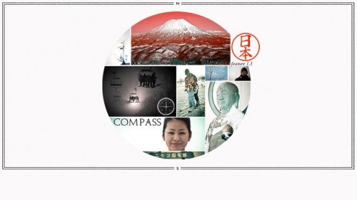 Visuaalisesti näyttävä kolmiosainen Compass-sarja vie katsojat kussakin jaksossa tutustumaan yhden maan kulttuuriin, arkkitehtuuriin, ihmisiin, vuoriin ja laskumahdollisuuksiin.