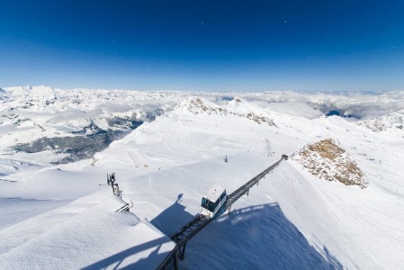 Zell am Seen hissilipulle saa melkoisesti lisää lumivarmuutta viereiseltä Kitzsteinhornin jäätiköltä.