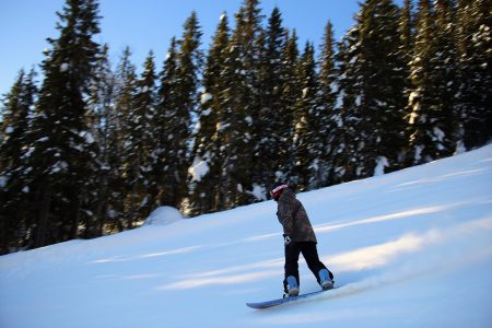 Høgeggan alueella on lähes pelkkiä mustia rinteitä. Mustatkin rinteet ovat puolittain leppoista laskettavaa pidempien viettävien osuuksien välissä.