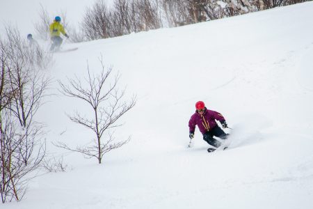 Hokkaidon piilopaikassa Iwanai Resortissa lumikissa nostaa nauttimaan sekä offareiden että vanhojen rinnepohjien koskemattomasta lumesta.