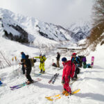 Hakuba Happo one north skiers at bottom