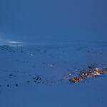 3 valleys val thorens village evening mountains